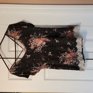 Floral cross back top